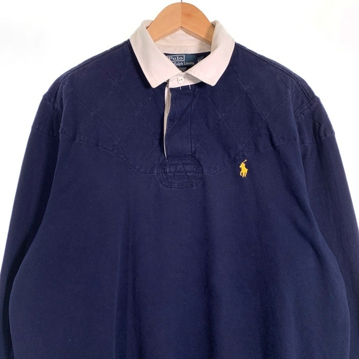 Polo By Ralph Lauren ポロ バイ ラルフローレン 長袖 ラグビーシャツ ネイビー Size XL 福生店