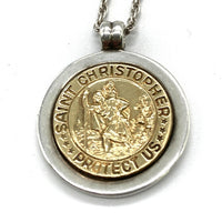 TIFFANY & Co ティファニー SAINT CHRISTOPHER コインネックレス 925/750 シルバー×ゴールド 瑞穂店