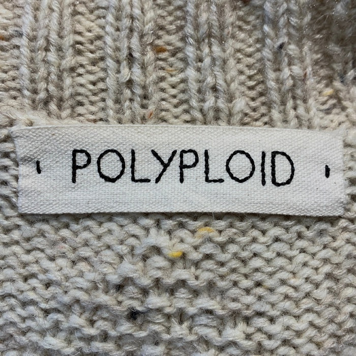 POLYPLOID ポリプロイド ニットカーディガン ネップ ベージュ ウール モヘア 厚手 09-A-05 Size 2 福生店