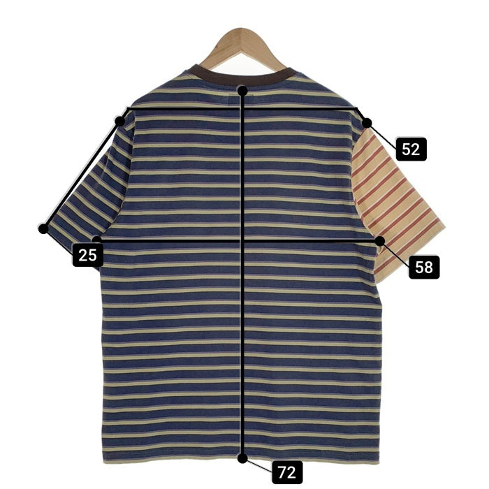 STUSSY ステューシー ボーダー ポケットTシャツ クレイジーパターン マルチ 1140212 Size M 福生店
