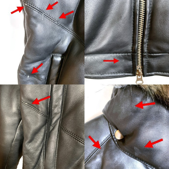 SUPREME シュプリーム 05AW Leather Down Jacket レザーダウンジャケット ブラック ファー Size L 福生店