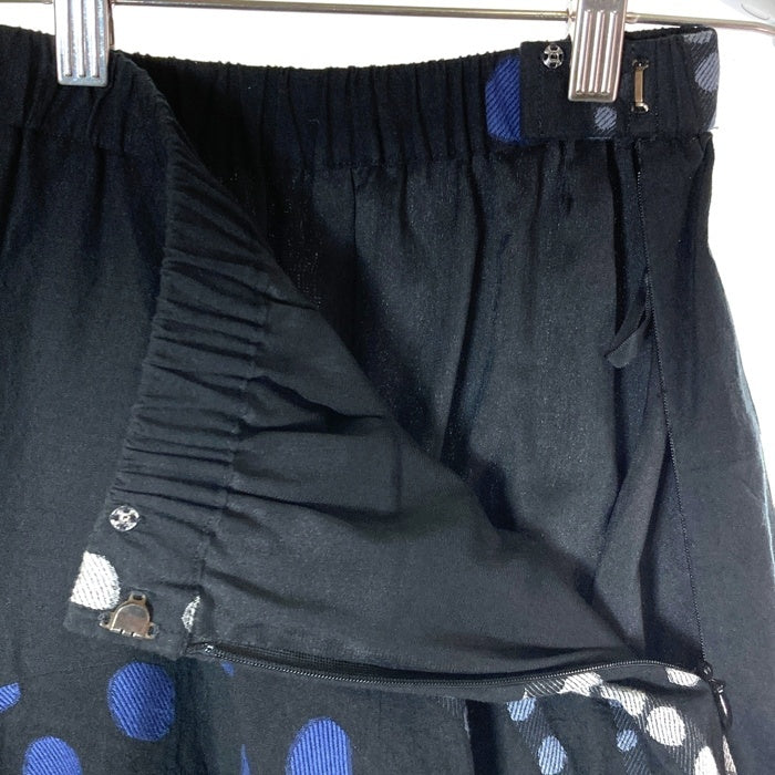 慈雨 ジウ ドットフレアスカート ブラック size40 瑞穂店
