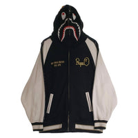 A BATHING APE ア ベイシング エイプ Souvenir Shark Zip Hoodie スーベニア シャーク ジップ パーカー フーディー ブラック ホワイト 001ZPK301308M Size XL 福生店