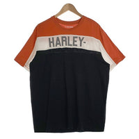 Harley-Davidson ハーレーダビッドソン ロゴワッペン Tシャツ オレンジ ホワイト ブラック Size XL 福生店