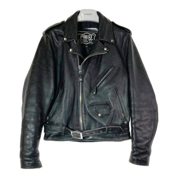 FIRST Genuine Leather ファーストジェニュインレザー ダブルライダースジャケット ブラック size38 瑞穂店