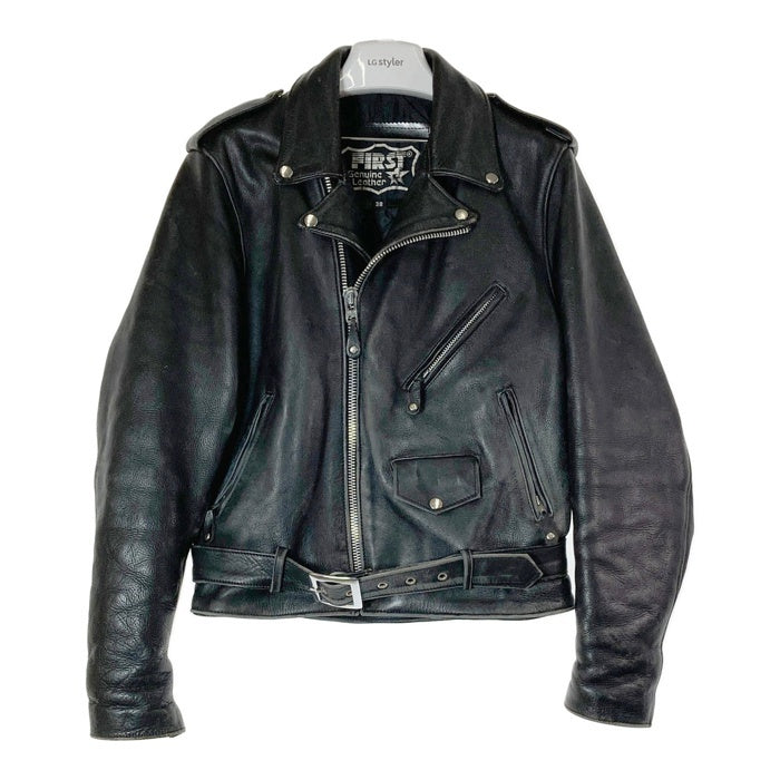 FIRST Genuine Leather ファーストジェニュインレザー ダブルライダースジャケット ブラック size38 瑞穂店