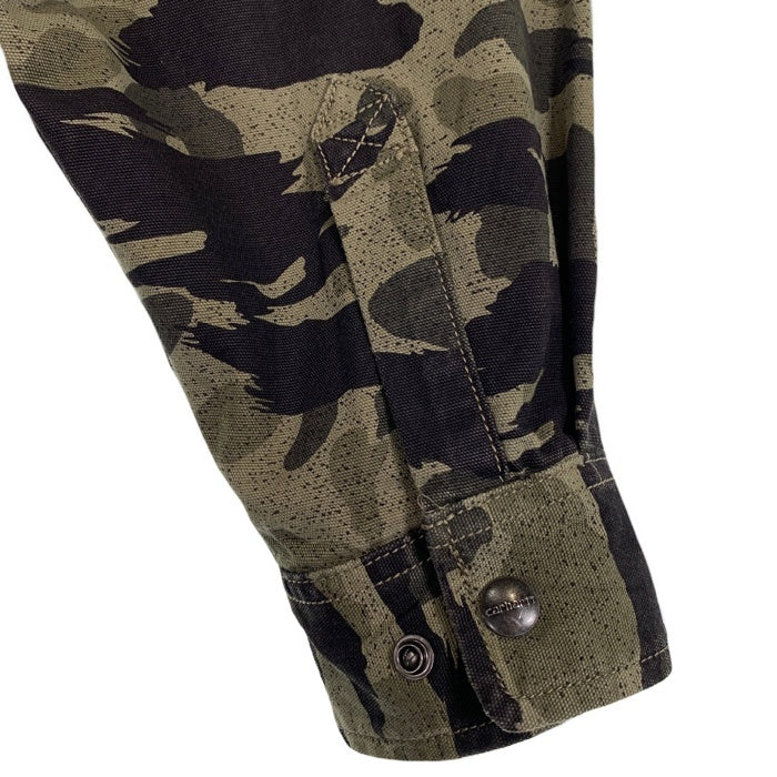 Carhartt カーハート CANVAS FLEECE LINE CAMO SHIRT JACKET キャンバス 内フリース カモフラージュ シャツジャケット グリーン 105171 N15 Size L 福生店