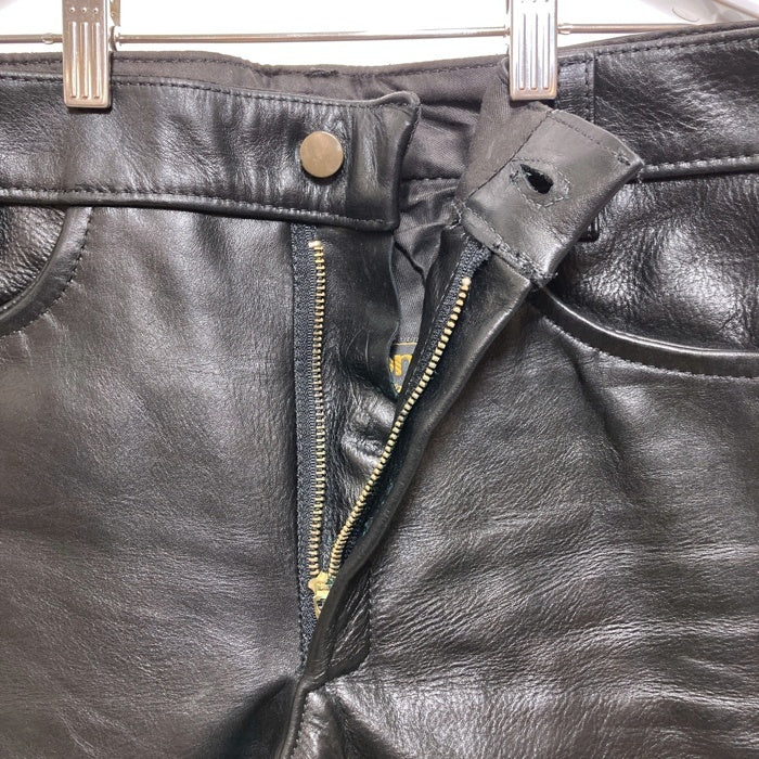 VANSON バンソン レザーパンツ テーパード ブラック 裾切りっぱなし Size 34 瑞穂店