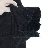 UNUSED アンユーズド 3g crew neck damage knit ダメージ加工 ウールニットセーター ブラック US1925 Size 4 福生店