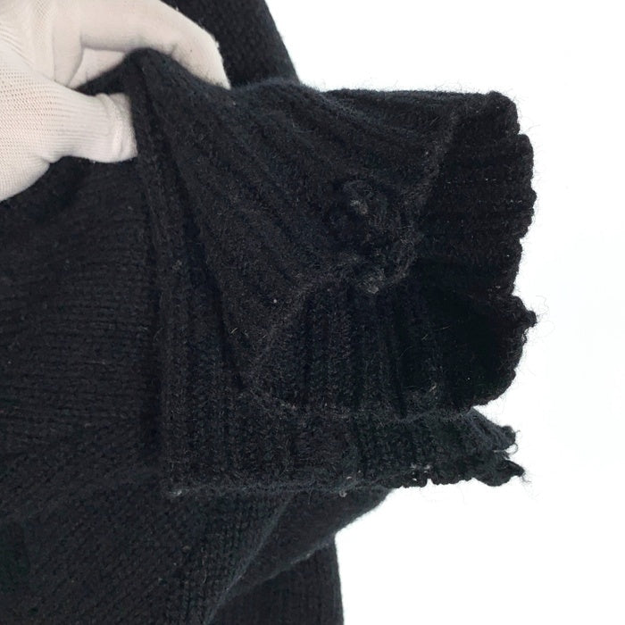 UNUSED アンユーズド 3g crew neck damage knit ダメージ加工 ウールニットセーター ブラック US1925 Size 4 福生店