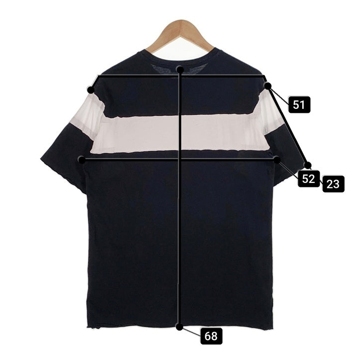 BALMAIN PARIS バルマン サークルワッペン ライン切替カットソー Tシャツ ブラック ホワイト Size XS 福生店