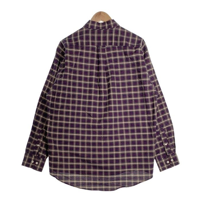 80's TOWNCRAFT タウンクラフト ボタンダウンチェックシャツ コットンポリ ネイビー Size L 福生店