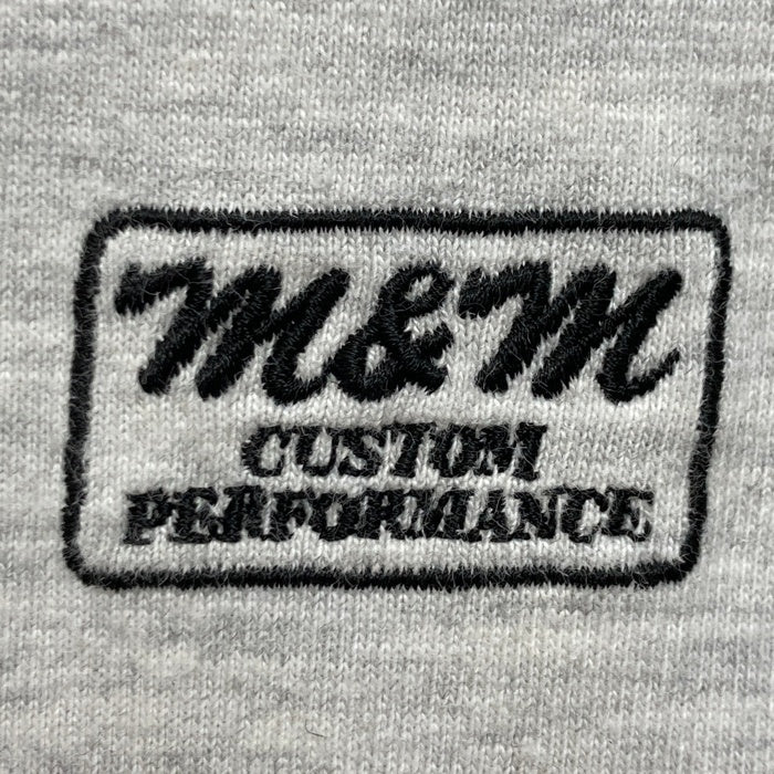 M&M エムアンドエム 刺繡 プリント ロングスリーブTシャツ アッシュグレー Size XL 瑞穂店