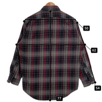 90's Polo by Ralph Lauren ポロ バイ ラルフローレン MARLOWE 長袖 フランネルシャツ シャドーチェック チャコール バーガンディー Size L 福生店