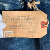 DENIM&SUPPLY RALPH LAUREN デニムアンドサプライ ラルフローレン SLIM スリムテーパードデニムパンツ ダメージリペア加工 インディゴ Size 34×30 福生店