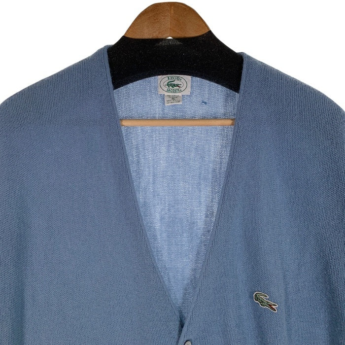 80-90's LACOSTE ラコステ IZOD アイゾッド アクリル ニットカーディガン ライトブルー USA製 Size XL 福生店