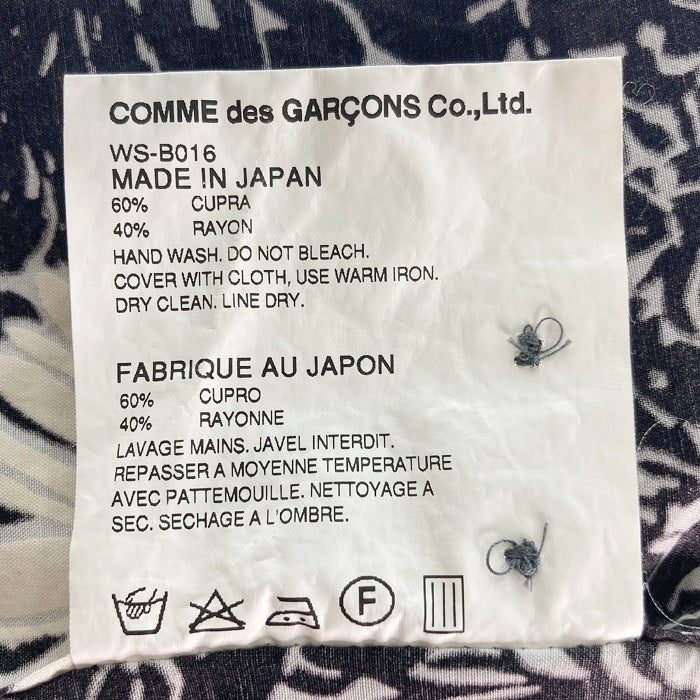 JUNYA WATANABE COMME des GARCONS MAN ジュンヤワタナベ コムデギャルソンマン WS-B016 AD2016 キュプラ×レーヨン 猫目ボタン オープンカラー アロハシャツ ブラック sizeXS 瑞穂店