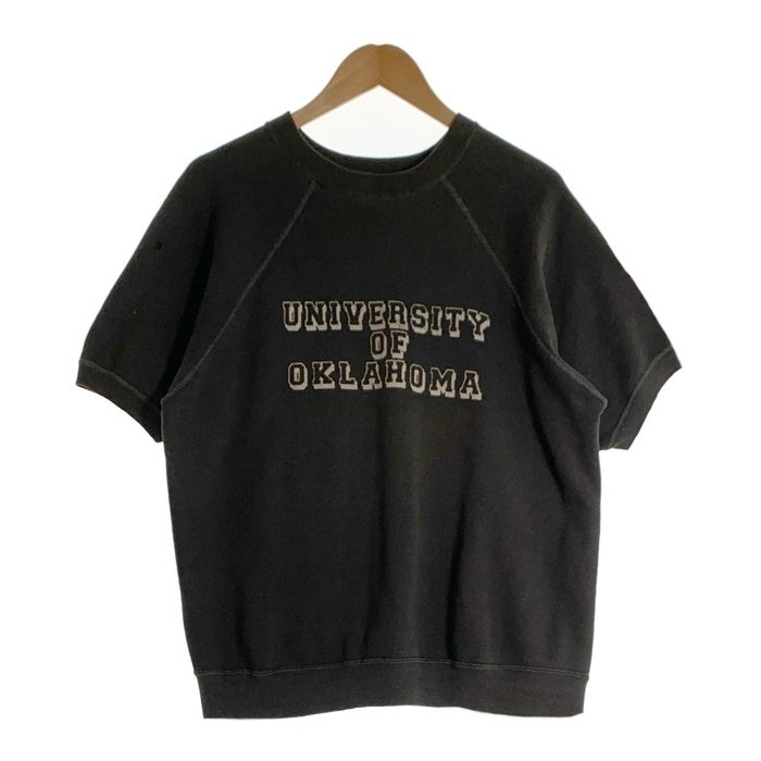 60's UNIVERSITY OF OKLAHOMA 半袖 クルーネックスウェット チャコール ブラック Size L相当 福生店