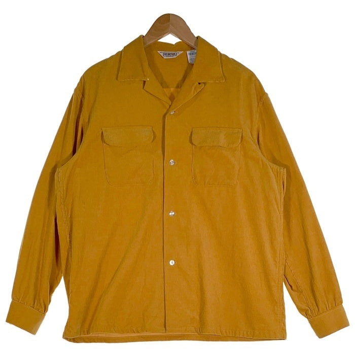FIVE BROTHER ファイブブラザー 長袖 コーデュロイ オープンカラー シャツ イエロー 152430 Size L 福生店