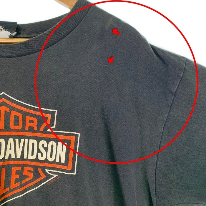 90's~ HARLEY DAVIDSON ハーレーダビッドソン バー&シールド イーグル プリントTシャツ ブラック 1999コピーライト Size XL 福生店