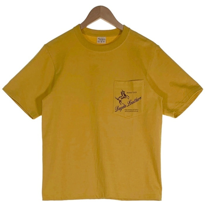 Dagda Leathers ダグダレザーズ プリント ポケットTシャツ 袖刺繡 マスタード 旧マッコイ 滝沢氏 2 Size M 福生店