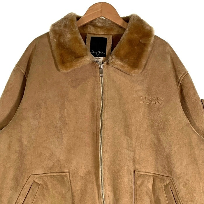 Sean John ショーンジョン ファー レザー ジップアップ ジャケット ベージュ Size 2XL 福生店