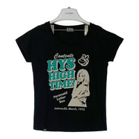 HYSTERIC GLAMOUR ヒステリックグラマー 01201CT05 HYS HIGH TIME! ヒスガール Tシャツ ブラック sizeF 瑞穂店