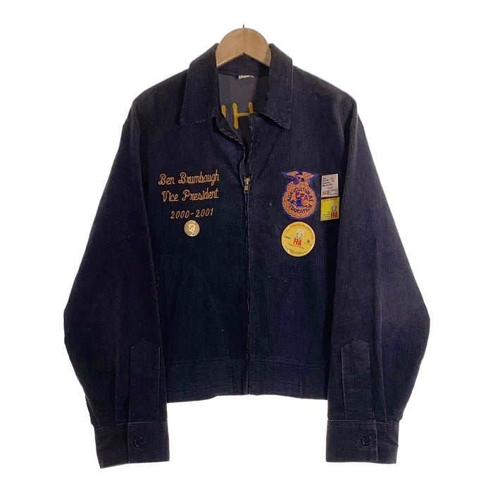 NATIONAL FFA ファーマーズ コーデュロイジャケット アメリカ国立農業大学 オハイオ州 チェーンステッチ ネイビー Size 44 福生店