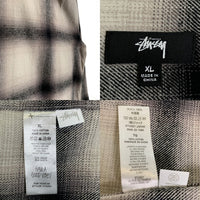 STUSSY ステューシー 22AW Hellshire Plaid Shirt オンブレチェック フランネルシャツ グレー コットン 1110261 Size XL 福生店