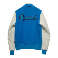 adidas アディダス ジップアップ スタジャン ワッペン ブルー 袖フェイクレザー O34630 Size S 瑞穂店