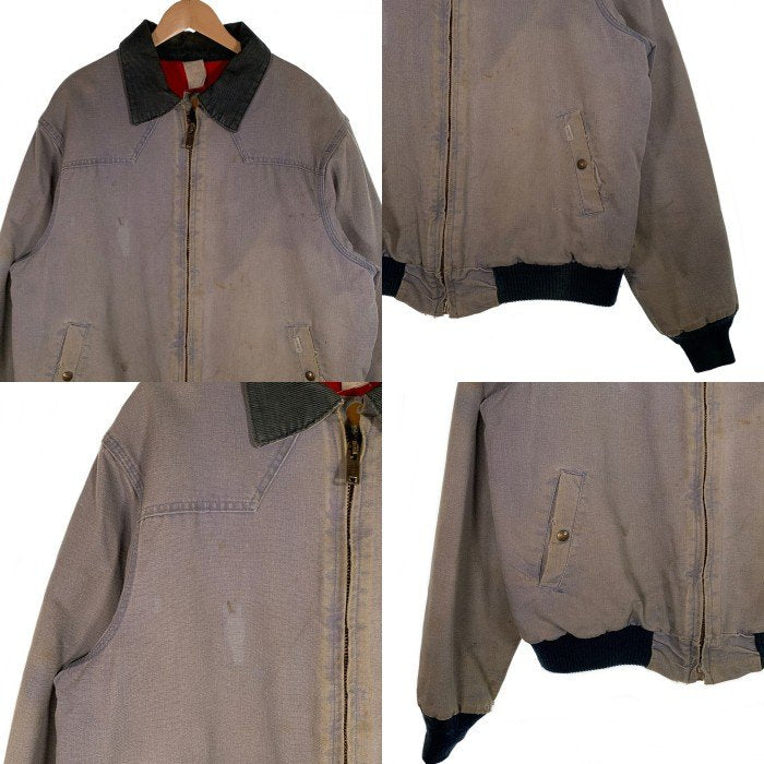 80's Carhartt カーハート ダック地 ウエスタンヨーク ワークジャケット グレー 100周年 赤キルティングライナー Size L 相当 福生店