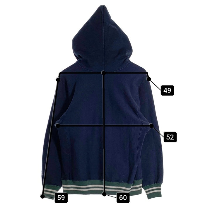 90's Champion チャンピオン リバースウィーブ リブライン プルオーバースウェットパーカー ネイビー Size M 福生店