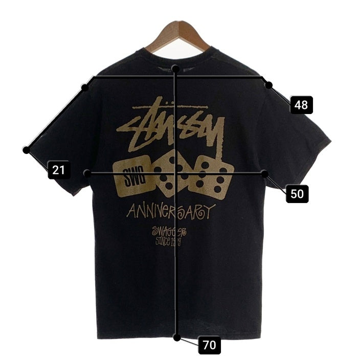 STUSSY ステューシー SWAGGER スワッガー 12周年 ダイス 半袖 Tシャツ ブラック ゴールド メキシコ製 Size M 福生店