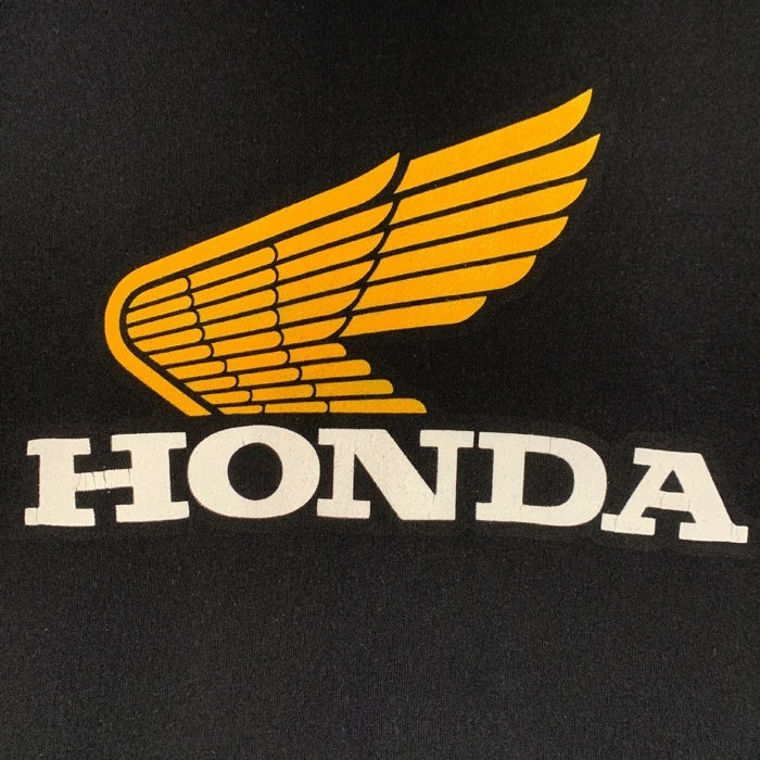 HONDA ホンダ ラグランスリーブ プリント クルーネックスウェットトレーナー ブラック Size XL 福生店