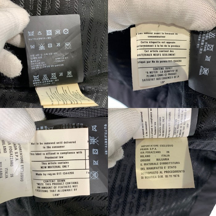 PRADA SPORT プラダスポーツ Leather Yoke Down Jacket レザー ダウンジャケット ブラック SGH163 Size 48 福生店