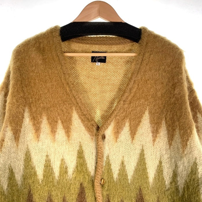 NEEDLES ニードルス 22AW Mohair Cardigan Zigzag モヘア カーディガン ジグザグ LQ274 イエロー ベージュ LQ274 Size L 福生店