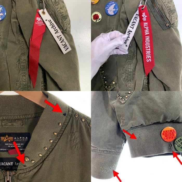 ALPHA INDUSTRIES アルファインダストリーズ VACANT Archive ベイカントアーカイブ FLOYD REPAIR FLIGHT JACKET フロイドリペア フライトジャケット オリーブ Size L 福生店