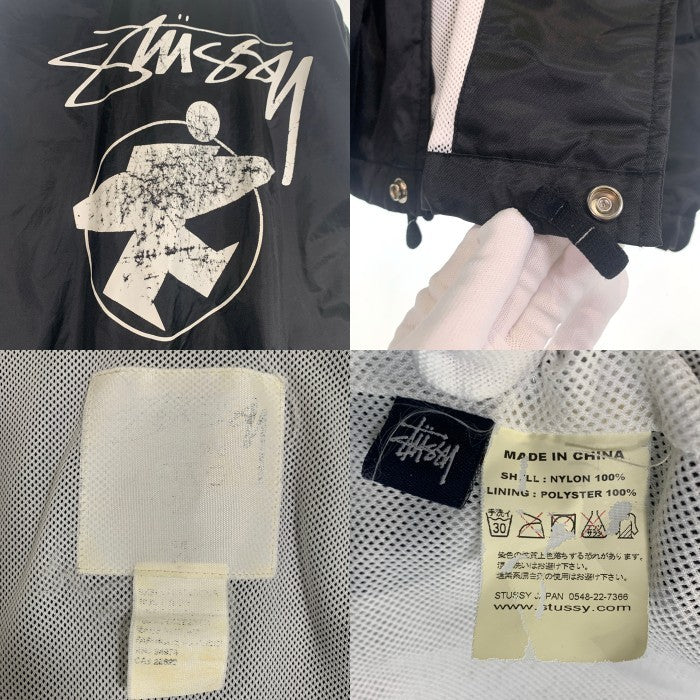 00`s STUSSY ステューシー SURF MAN サーフマン ナイロン コーチジャケット ブラック Size M 福生店