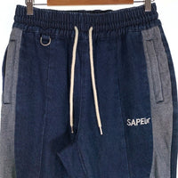 SAPEur サプール Denim Track Pants デニムトラックパンツ インディゴ グレー Size L 福生店