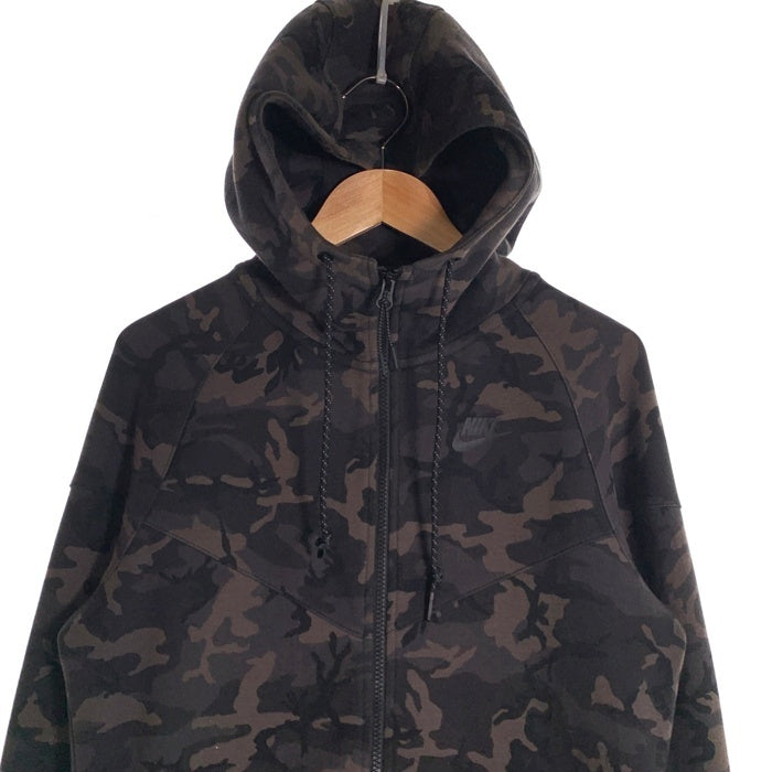 NIKE ナイキ カモフラ テック フリース パーカー ブラック カモ Size S 福生店