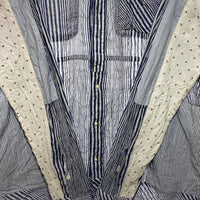 UNDERCOVERISM アンダーカバー パッチワーク ストライプ リネンシャツ ホワイト size3 瑞穂店