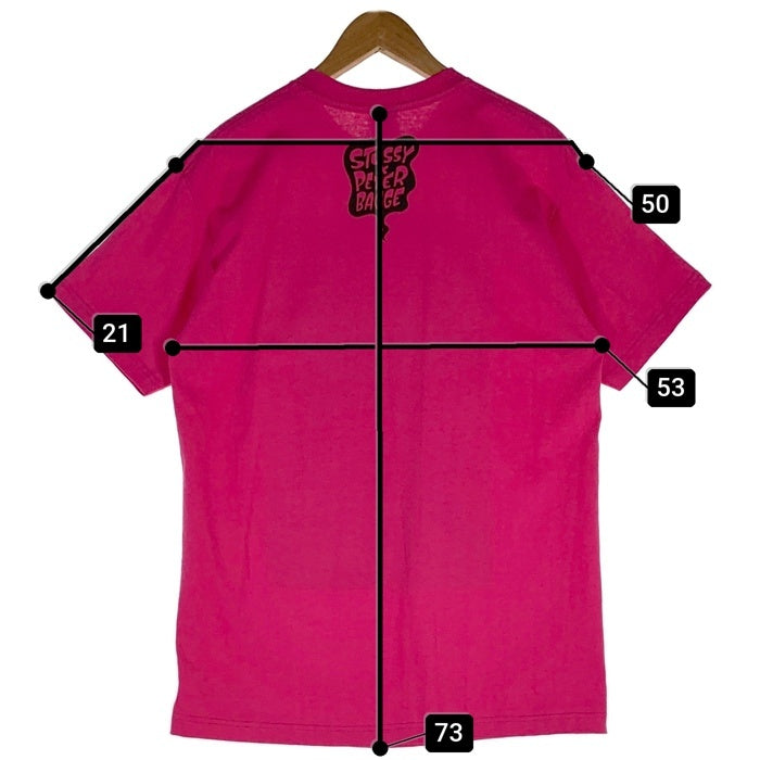 STUSSY ステューシー PETER BAGGE 半袖 Tシャツ ピンク Size L 福生店