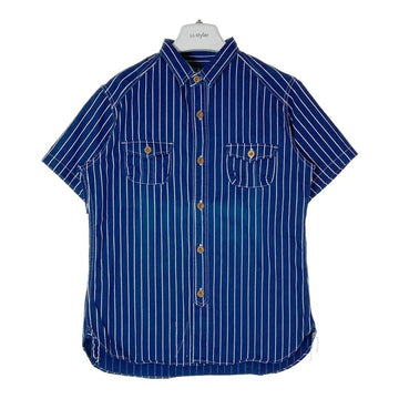 Studio D'artisan ステュディオダルチザン 5532 ストライプ 半袖シャツ ネイビー×ホワイト sizeL 瑞穂店