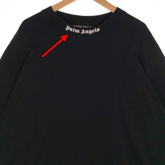 Palm Angels パームエンジェルス ネック バックロゴプリントTシャツ ブラック PMAA002R21JER001 Size XL 福生店