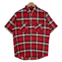 Corefighter コアファイター フランネルチェックシャツ 半袖 レッド Size L 福生店