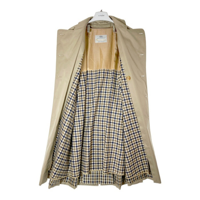 Aquascutum アクアスキュータム イングランド製 コットン×ポリ チェックライナー付き トレンチコート ベージュ size40 瑞穂店