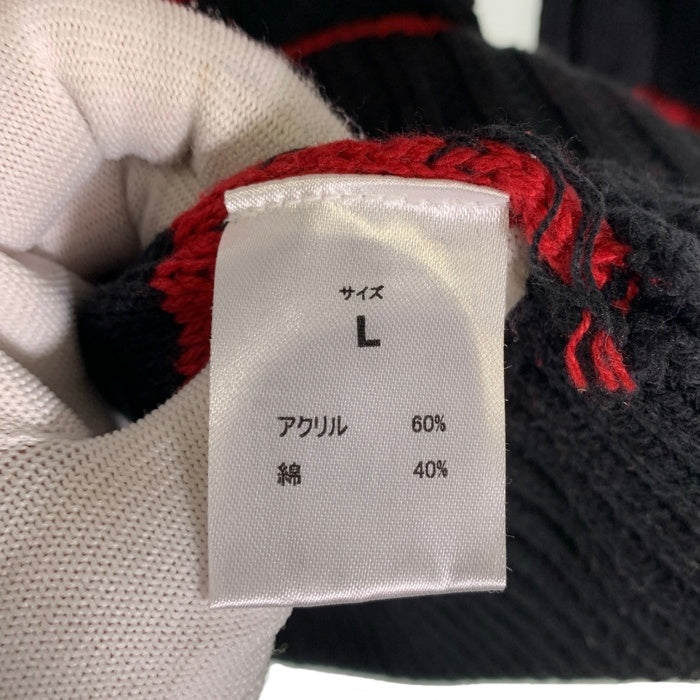 NUMBER(N)INE DENIM ナンバーナインデニム ボーダー ケーブルニットセーター レッド ブラック Size L 福生店