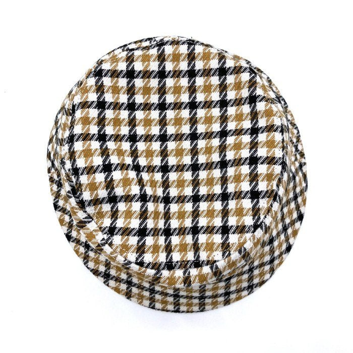 STUSSY ステューシー 132963 Big Logo Check Plaid Bucket Hat ロゴ刺繍 チェック バケットハット ベージュ sizeL/XL 瑞穂店