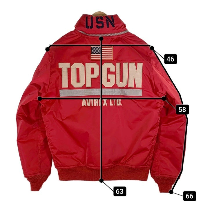 AVIREX アヴィレックス CUSTOM CWU TOP GUN トップガン フライトジャケット レッド 中綿 6102176 Size L 福生店