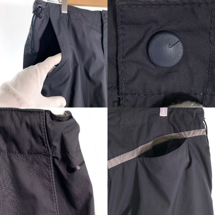 00's NIKE ナイキ ポリエステル リップストップ クロップドパンツ チャコールグレー ウエスト裾ドローコード Size 34 福生店
